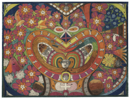 Adolf.Wölfli.1922.Corona de espinas de Rosalía en forma de corazón